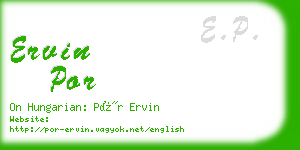 ervin por business card